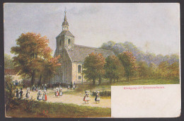 Spreewald Kirchgang Trachten Der Spreewendinnen Vor Kirche Unbesdchrieben Um 1905, - Lindow