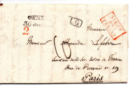 Superbe Lettre De Genève Pour Paris - Entrée FERNEY - ...-1845 Préphilatélie