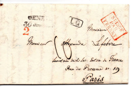 Superbe Lettre De Genève Pour Paris - Entrée FERNEY - ...-1845 Precursores