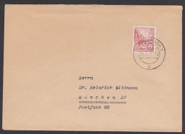 Eisenach 16.1.61, 20 Pf. Berlin Stalinallee Ganzsachenausschnitt Aus Faltbrief DDR F1, Auslands-Brief München - Enveloppes - Oblitérées