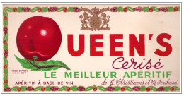 Carton Publicitaire QUEEN'S Cerisé, Le Meilleur Apéritif (M5832) - Pappschilder