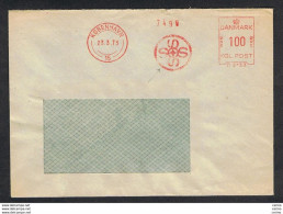 DENMARK: 1973 COMMERCIAL COVERT WITH RED FOOTPRINT OF KOBENHAVN S.S.S.S. 100 Ore - Briefe U. Dokumente