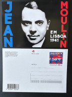 Portugal 2021 Stationery Entier Postal Ganzsache Inteiro Jean Moulin Em Lisboa 1941 Résistance - Entiers Postaux