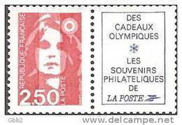 FRANCE - YT N° 2715 A "Marianne Du Bicentenaire". 2,50 F + Logo Provenant Du Carnet 2715-C 1 Bas Prix. TRES RARE - 1989-1996 Marianne (Zweihunderjahrfeier)
