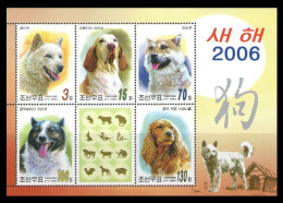 North Korea 2006 Mih. 4973/77 (Bl.644) Lunar New Year. Year Of The Dog. Fauna MNH ** - Corée Du Nord