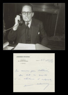 Maurice Schumann (1911-1998) - Compagnon De La Libération - Lettre Autographe Signée + Photo - Político Y Militar