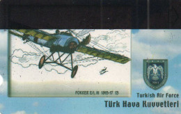 TURKEY - ALCATEL - N-443 - WARPLANE FOKKER E/I III- WITH ERROR PRINT - Türkei