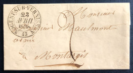 France, TAD NOGENT-SUR-VERNISSON (43) 23.4.1838 Sur Lettre - (B504) - 1801-1848: Précurseurs XIX