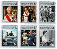 New Zealand 2012 Diamond Jubilee Queen Elizabeth  Set Of 6 MNH - Unused Stamps