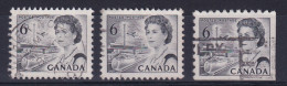 Canada: 1967/73   Pictorial   SG607/608    6c   Black   [Perf: 12½ X 12] [Ordinary And Re-engraved]   Used (x3) - Usati