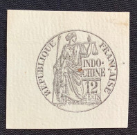 Indochine Republique Française 12 Cents ~ 1880 Timbre Fiscal  (revenue Stamp Indochina - Neufs