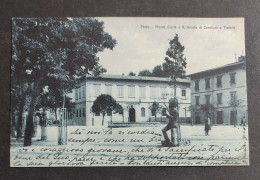 Cartolina Prato - Piazza Ciardi E R. Scuola Di Tessitura E Tintoria                                                      - Prato