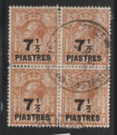 British Levant  1921  SG 45  7.12 PIASTRES  Fine Used Block Of Four - British Levant