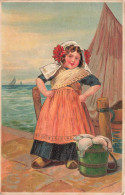 ARTS  - Peintures Et Tableaux - Un Enfant Rond à La Pêche- Carte Postale Ancienne - Malerei & Gemälde