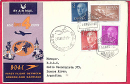 GREAT BRITAIN - FIRST FLIGHT B.O.A.C. WITH COMET4 FROM MADRID TO BUENOS AIRES* 25.1.1960* ON OFFICIAL COVER - Cartas & Documentos