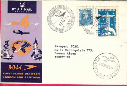 GREAT BRITAIN - FIRST FLIGHT B.O.A.C. WITH COMET4 FROM SAO PAULO TO BUENOS AIRES* 25.1.1960* ON OFFICIAL COVER - Cartas & Documentos