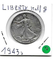 ETATS-UNIS Half Dollar LIBERTY 1943 S  Argent  TTB - 1916-1947: Liberty Walking (Libertà Che Cammina)