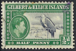 GILBERT & ELLICE ISLANDS 1939 KGVI ½d Indigo & Deep Bluish Green SG43 FU - Isole Gilbert Ed Ellice (...-1979)