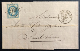 France N°29 Sur Lettre TAD Lutterbach (66) 24.8.1867 + GC 2138 - (B799) - 1849-1876: Classic Period