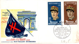 NOUVELLES HEBRIDES FDC 1970 30 ANS RALLIEMENT A DE GAULLE - FDC