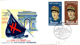 NOUVELLES HEBRIDES FDC 1970 30 ANS RALLIEMENT A DE GAULLE - FDC