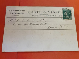 Oblitération De Versailles Congrès Sur Cp En 1913 - Réf 2081 - 1877-1920: Periodo Semi Moderno