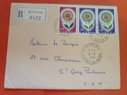 Utilisation De Timbres Europa Avant Mise En Vente Officielle Sur Enveloppe En Recommandé De Plourhan En 1964 - Réf 2095 - 1961-....