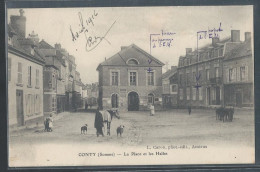 CPA 80 - Conty, La Place Et Les Halles - Conty