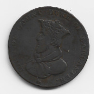 T34 - GRAN BRETAÑA - 1794 JOHN OF GAUNT DUKE OF LANCASTER 1/2 PENNY TOKEN - Andere & Zonder Classificatie