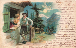 ILLUSTRATIONS - Un Homme Faisant La Cour à Une Femme - Colorisé - Carte Postale Ancienne - Hedendaags (vanaf 1950)