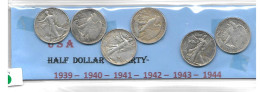 ETATS-UNIS Half Dollar LIBERTY Argent Lot De 6 Années 1939-40-41-42-43-1944 - 1892-1915: Barber