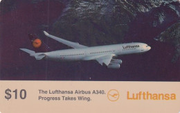 USA - Lufthansa B747-400, Lufthansa Global Prepaid Card $10, Exp.date 30/09/95, Mint - Aerei
