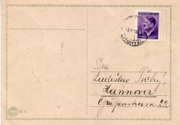 BOHEMIA & MORAVIA 1943 POSTCARD  SENT FROM  LITOMYSL TO HANNOVER - Briefe U. Dokumente