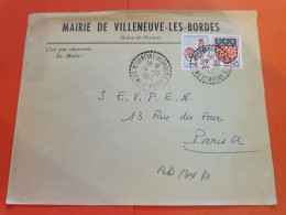Oblitération Pointillé De Villeneuve Les Bordes Sur Enveloppe De La Mairie Pour Paris En 1965 - Réf 2113 - 1961-....