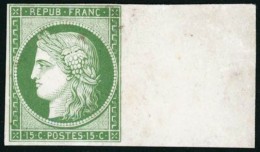 (*) N°2 15c Vert, Essai Sur Carton - TB - 1849-1850 Ceres