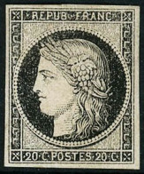 ** N°3a 20c Noir S/blanc - TB - 1849-1850 Cérès