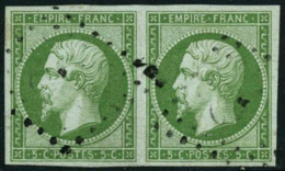 Obl. N°12 5c Vert, Paire - TB - 1853-1860 Napoleon III