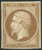 ** N°13A 10c Bistre, Type I Fraicheur Postale Signé Baudot - TB - 1853-1860 Napoléon III