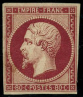 ** N°17Ai 80c Carmin Foncé, Court En Bas à Droite, Signé Roumet - B - 1853-1860 Napoléon III.