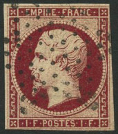 Obl. N°18a 1F Carmin Foncé, Petites Marges - B - 1853-1860 Napoleon III