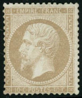 ** N°21 10c Bistre, Signé JF Brun - TB - 1862 Napoléon III