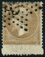 Obl. N°21 10c Bistre, Variété De Piquage Plus Impression Défectueuse - TB - 1862 Napoléon III
