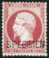 ** N°24d 80c Rose Surchargé - TB - 1862 Napoleon III