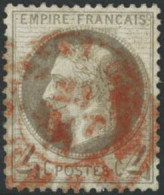 Obl. N°27 4c Gris, Obl Rouge - TB - 1863-1870 Napoleon III With Laurels