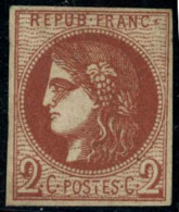 * N°40Bb 2c Marron, Quasi SC - TB - 1870 Bordeaux Printing