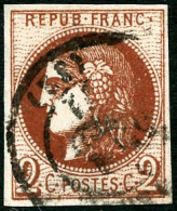 Obl. N°40Bf 2c Rouge-brique Foncé, Nuance Exceptionnelle - TB - 1870 Emisión De Bordeaux