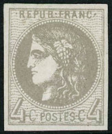 ** N°41B 4c Gris R2, Signé Calves - TB - 1870 Ausgabe Bordeaux