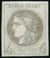 ** N°41B 4c Gris, R2 - TB - 1870 Bordeaux Printing