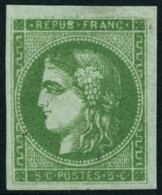 ** N°42B 5c Vert Jaune R2 - TB - 1870 Ausgabe Bordeaux