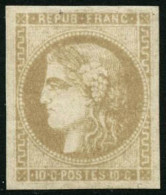 ** N°43A 10c Bistre R1, Signé Roumet - TB - 1870 Bordeaux Printing